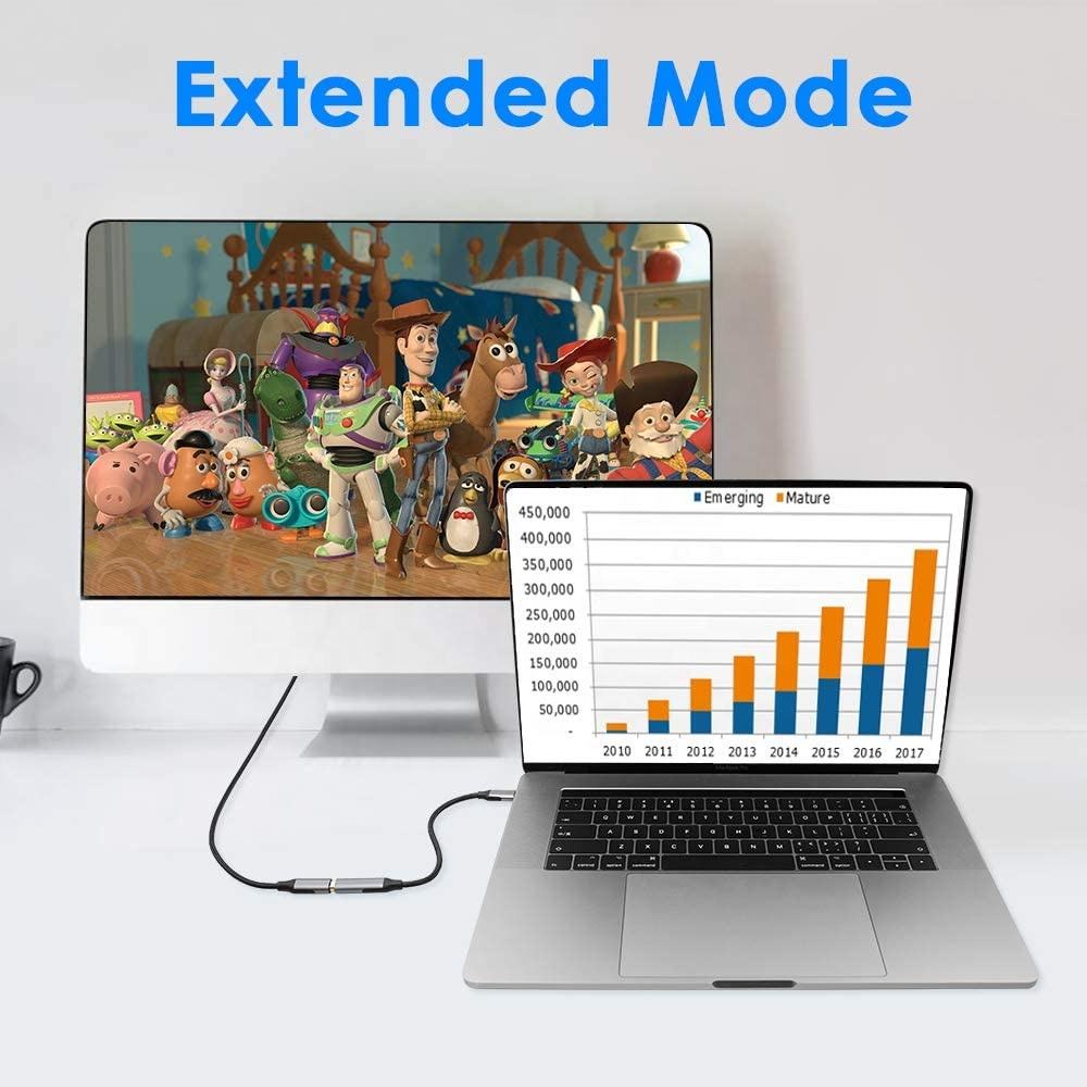 QGeeM USB C to Mini Displayport (4K@60Hz), Thunderbolt 3 to Mini DisplayPort Adapter for iPhone 15/16/17 Series, M2-M4 MacBook, MacBook Air/Pro 2018-2025-UA08-B-0.12