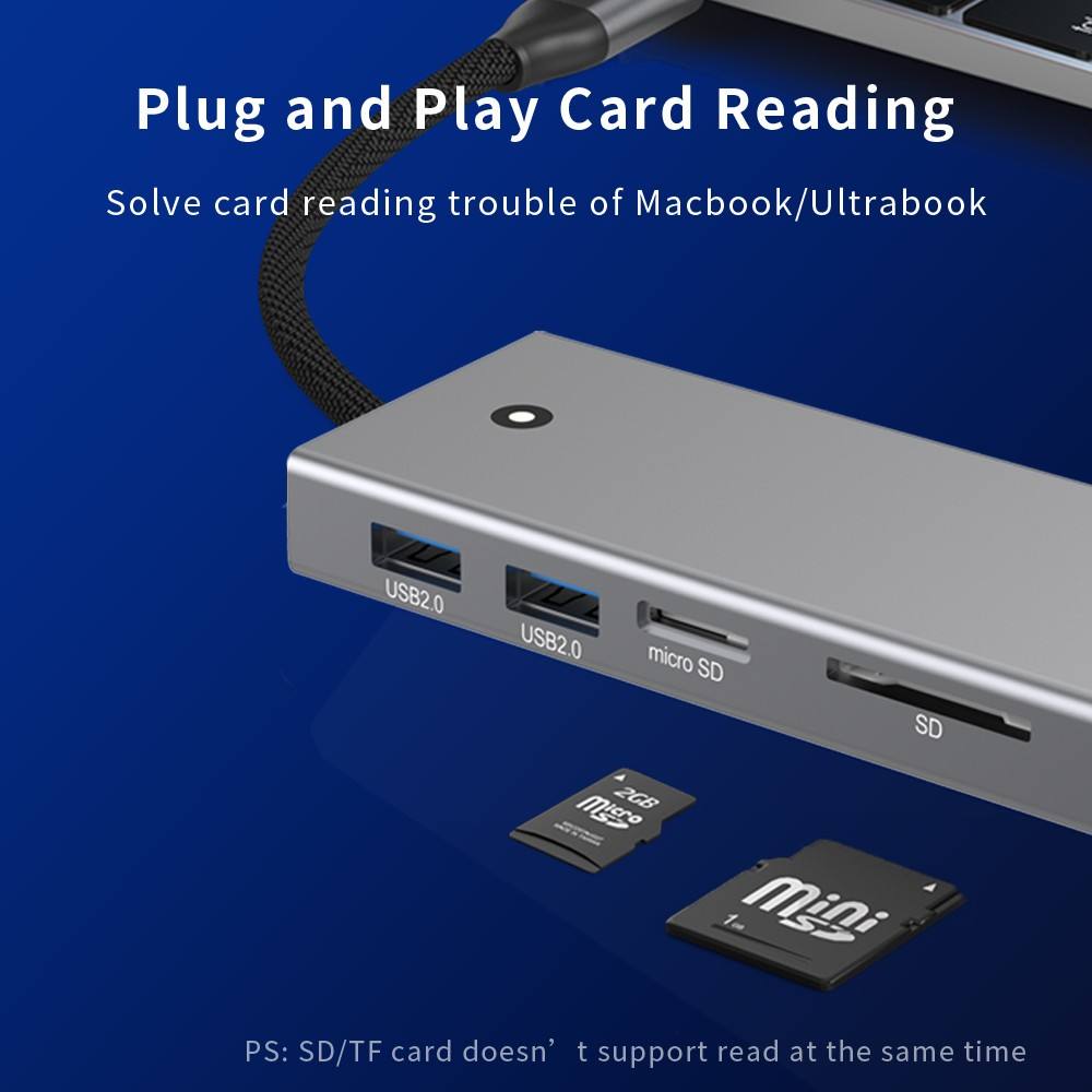 5 in 1 USB C Hub with M.2 NVMe/SATA SSD Enclosure 8TB, 4K@60Hz HDMI, USB 3.2 Type-C 10Gb USB-A 10Gbps and PD100W Charging Docking Stationps,MC501(MC403)