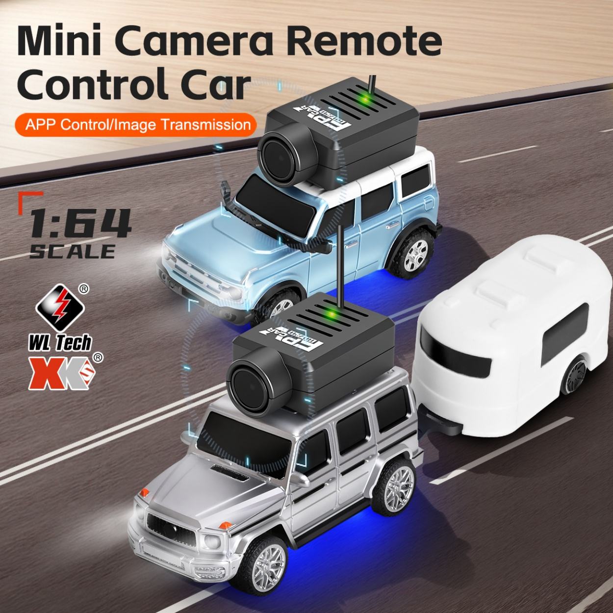 Mini Rc Car with Camera 1:64 Scale Remote Control With FPV,Rechargeable Wireless Toy, APP Operable 6405 6406
