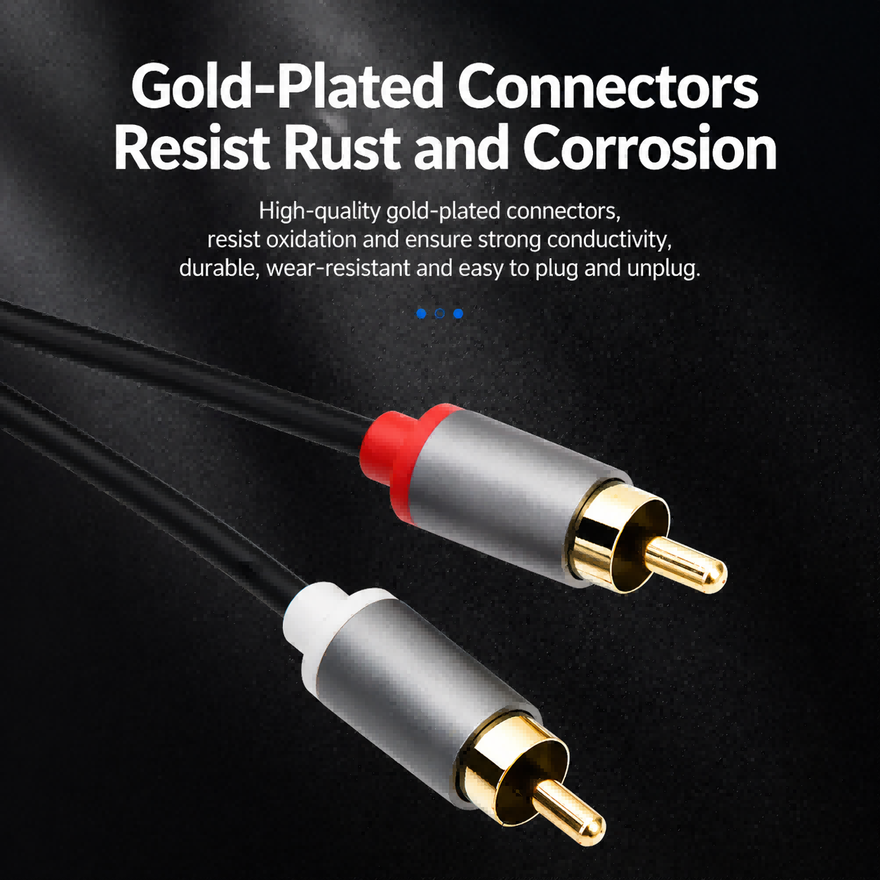 QGeeM 2RCA Cable, 2RCA Male to 2RCA Male Stereo Audio Cable-AU12-B(C)