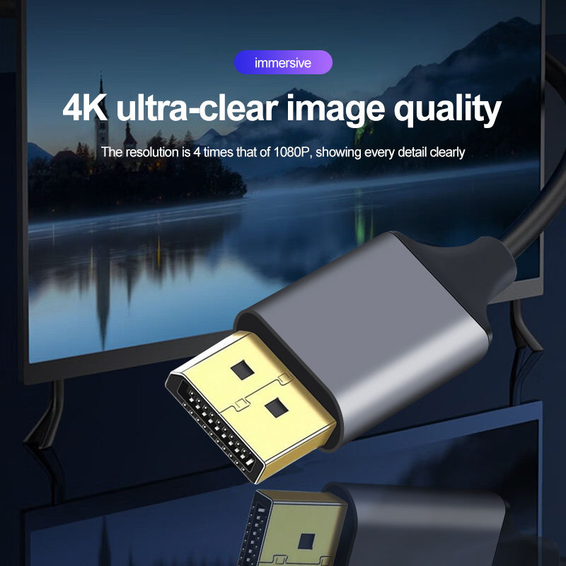 4K@60Hz Display Port to HDMI Adapter, Uni-Directional Display Port Computer to HDMI,Plug & Play Converter with Audio & Video Sync for HDTV/Monitor/Projector/PC--AV54
