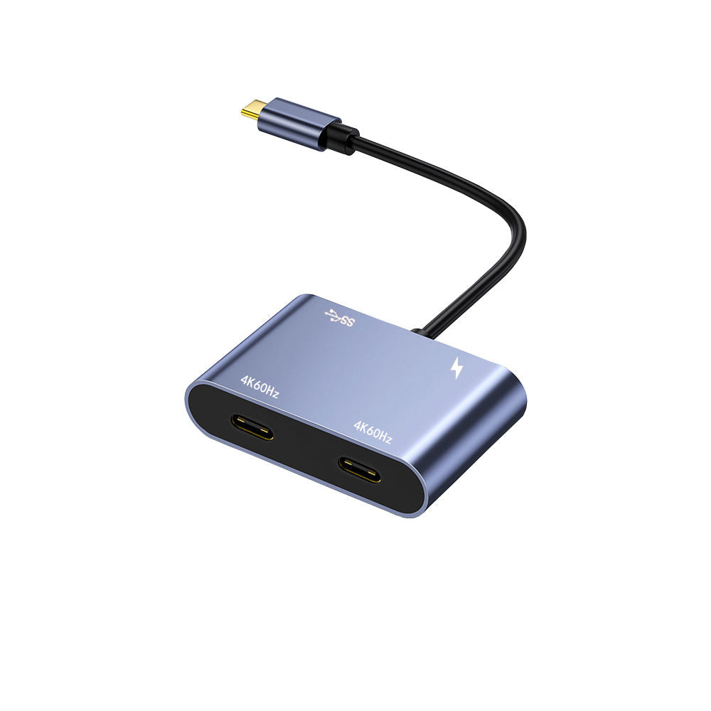 4 in 1 USB C to HDMI Adapter 4K@60Hz with 100W PD Charging, Type C to HD-MI Converter with 2 HDMI, PD, USB, USB C Hub Extended Display Compatible Thunderbolt 3