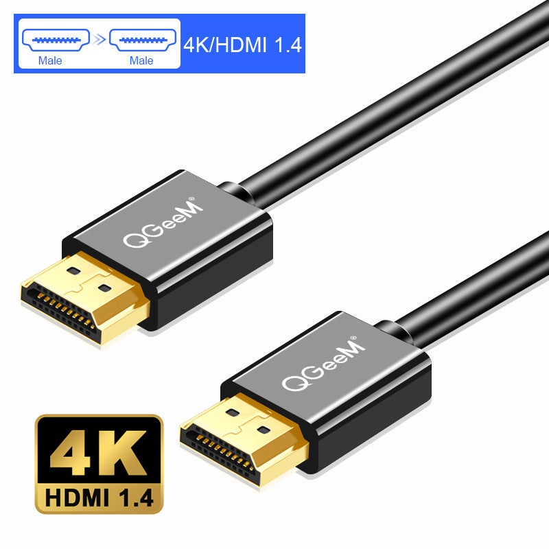 QGeeM HDMI to HDMI 4K 30Hz Cable Male to Male 4K High Speed HDMI Cable, 1.4 HDMI Cord, 10.2Gbps, for Displays, TVs and Projectors--AV14-B