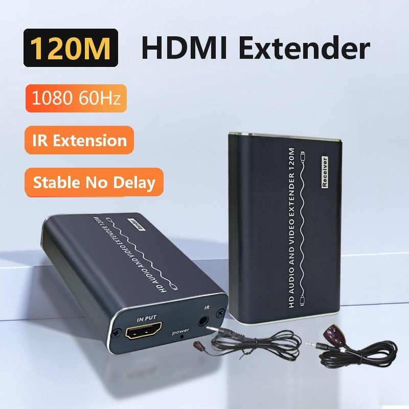 120M HDMI Extender with IR Extension: Seamless 1080P@60Hz Transmission, Zero Delay for Laptop/PC to TV/Projector---XH0120