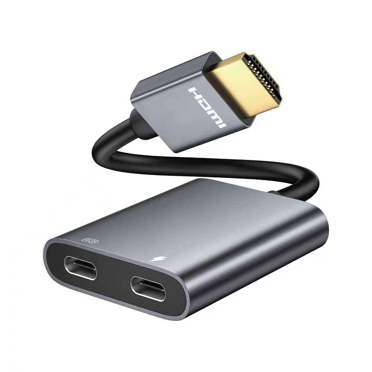 HDMI to USB C Adapter, 4K 60Hz PD 100W AR Glasses Adapter with Power Supply Port, Smart Glasses Laptop Phone Plug and Play