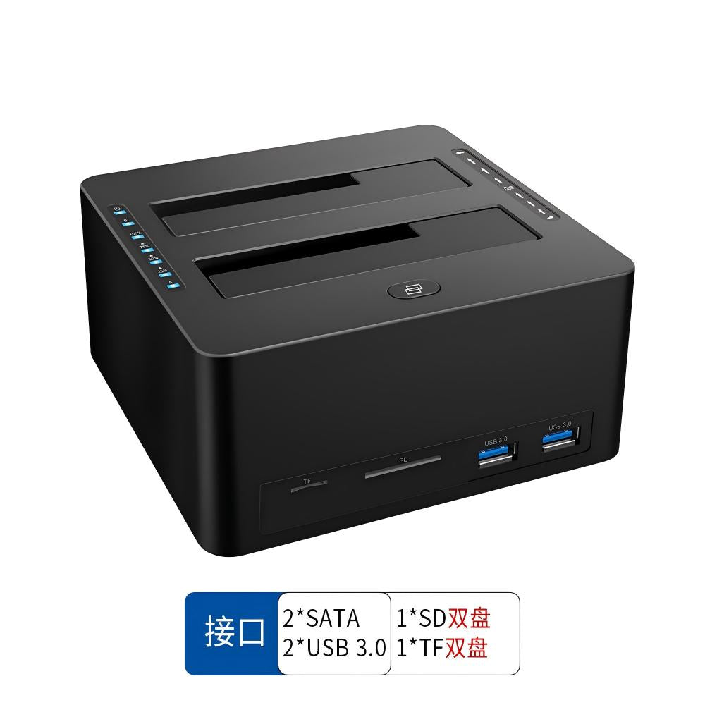 Dual-Bay Hard Drive Docking Station for USB TO 2.5 & 3.5 inch SATA HDD/SSD, Supports Offine Clone & UASP, 5Gbps, 2 * 10TB, USB 3.0 Hard Drive Reader for PC, Laptop, Windows, Mac OS, Linux, Black
