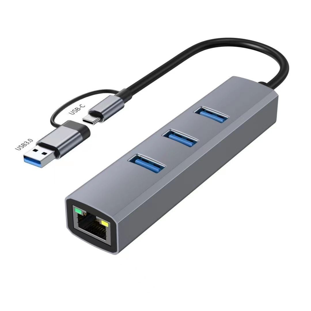 USB 3.0 to Ethernet Adapter,3*USB 3.0 Hub with RJ45 10/100/1000 Gigabit Ethernet Adapter Support Windows 10,8.1,Mac OS, Surface Pro,Linux,Chromebook and More