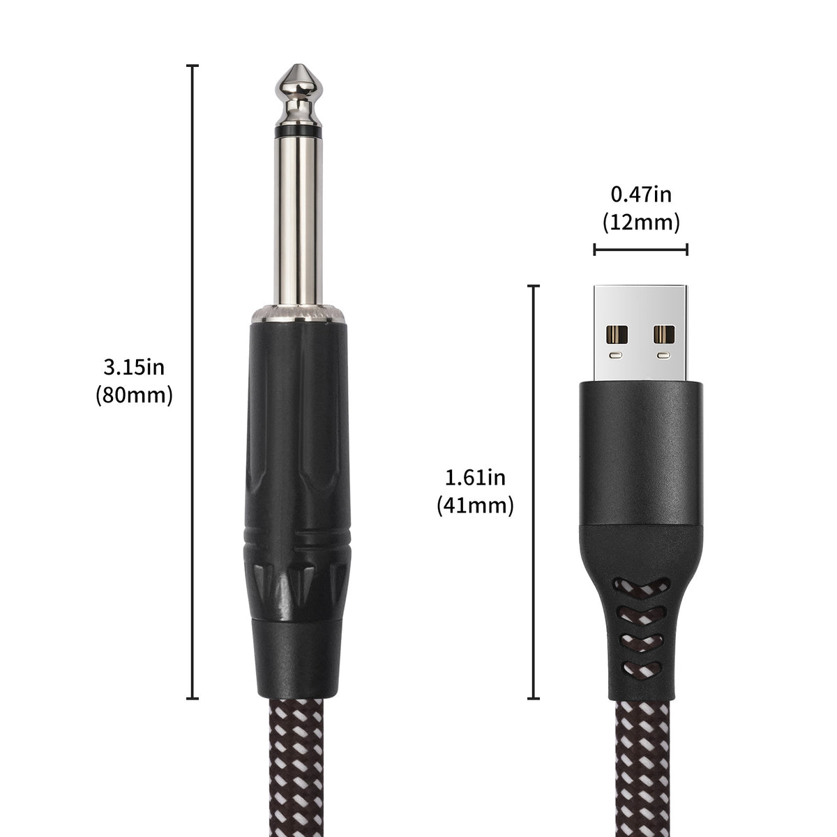 USB-A to 1/4 inch TRS Audio Stereo Cable, USB-A to 6.35mm Quarter inch Aux Jack Stereo Audio Cable for Laptop, Windows, PC, Amplifier, Speaker, Note: NOT Support Recording, Car, MP3, Truck, TV USB Ports