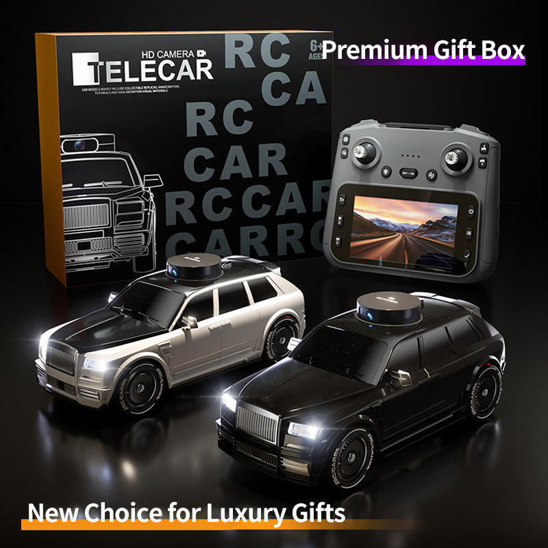 RC Drift Car with HD Camera, 4WD Remote Control Racing Car with 4.3 Inch Screen Controller, 270° Rotating Elevating Camera, LED Lights, Drift & Off Road Vehicle for Outdoor & Indoor