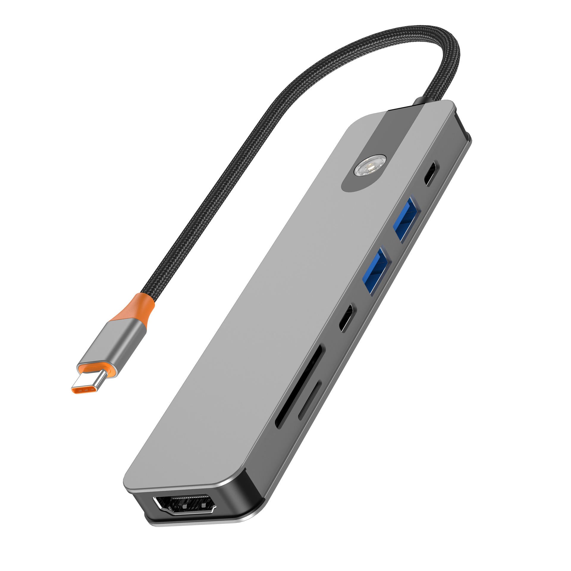 8-in-1 Type-C Docking Station USB Adapter with USB3.0*2 / Type-C 3.0 / PD100W / 4K60Hz HD / 3.5mm Audio / SD/TF Card Reader Slot Multiports USB Hubs