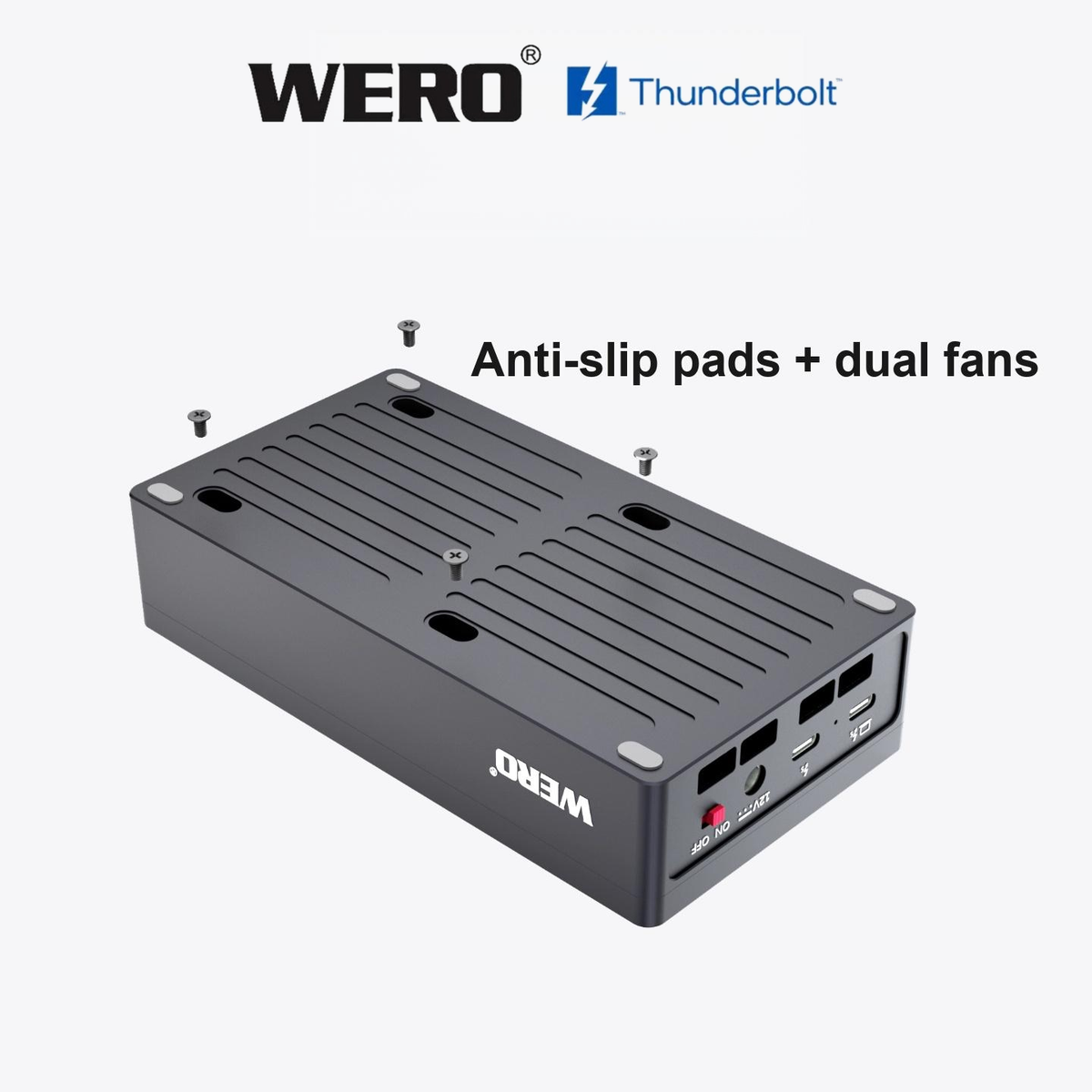 WERO Thunderbolt 5 U.2/U.3 NVMe & SATA SSD Enclosure，80Gbps solid-state dit hard drive box（1XU2-V80）