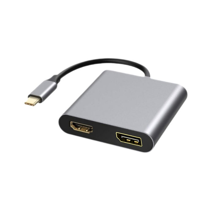 USB C to DisplayPort(DP 4k@144Hz) and HDMI Adapter 8K, Dual Monitor Adapter for Dell HP Surface Laptops,USB C Type C to HDMI+DP Hub Dongle 4K @60hz.（UH02-25-A-0.12-SY-V1-S1)