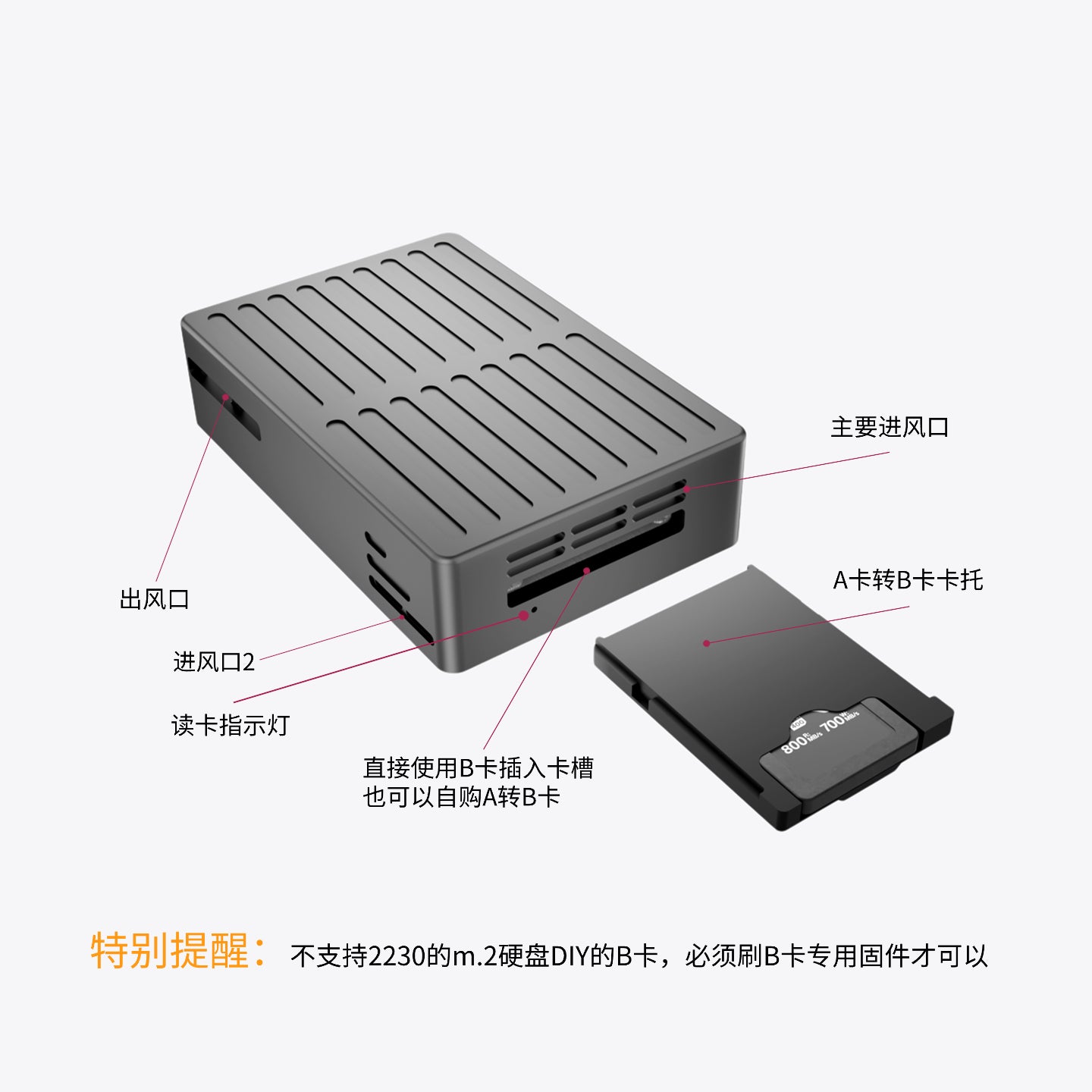 WERO USB4 CFexpress 4.0 TypeB Camera Card Reader Pcie4.0 Suitable for Thunderbolt 3/4/5
