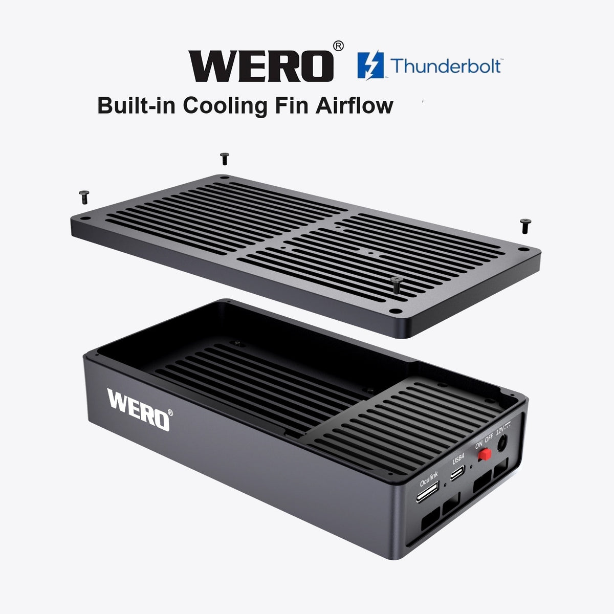 WERO USB4+OCULINK U2/U3 Hard Disk Box Enterprise SSD Solid State Box V-Port Battery Thunderbolt 3/4/5(1XU2-V40-OCULINK)