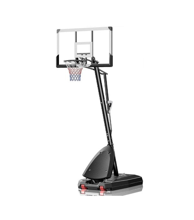 Basketball Hoop Outdoor, 4.9 - 10 ft Adjustable Height, Weather - Resistant Heavy Base and 45 Inch Shatterproof Backboard, Portable Basketball Hoop Goal System for Kids, Teenagers and Adults - QGeeM