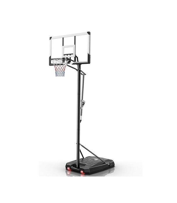 Basketball Hoop Outdoors, 4.4 - 10 ft Adjustable Height, Weather - Resistant Heavy Base and 45 Inch Shatterproof Backboard, Portable Basketball Hoop Goal System for Kids Teenagers and Adults - QGeeM
