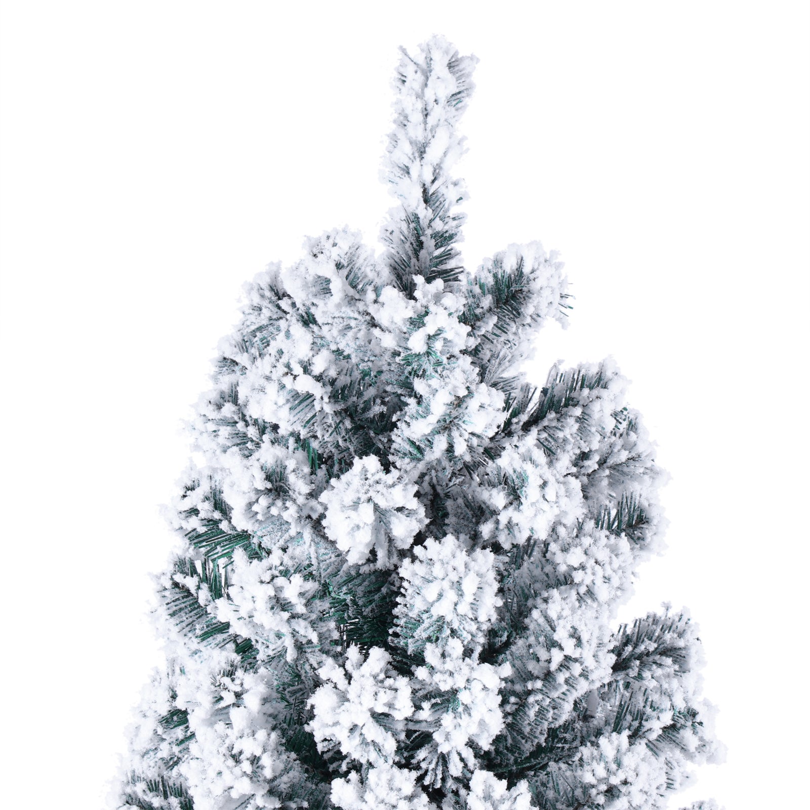 6FT Artificial Snow Flocked Christmas Tree - Pre-Lit with 8 Lighting Modes & 928 Realistic Branches | Easy Setup | Holiday Decor | Stand Included