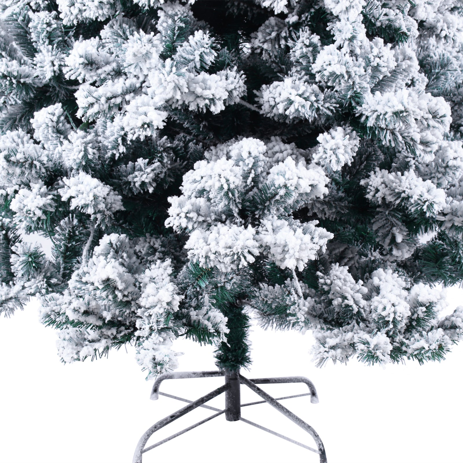 6FT Artificial Snow Flocked Christmas Tree - Pre-Lit with 8 Lighting Modes & 928 Realistic Branches | Easy Setup | Holiday Decor | Stand Included