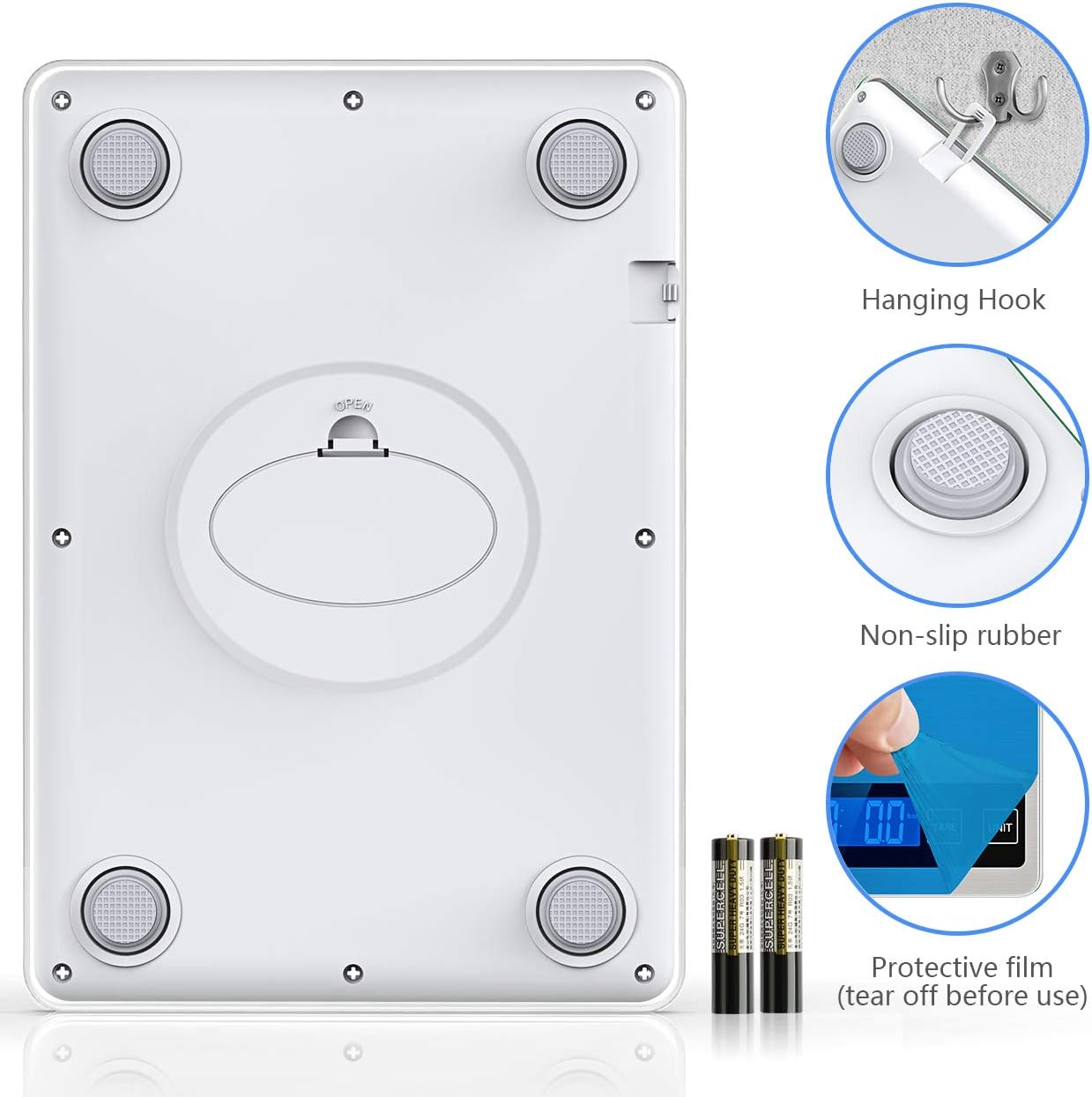 Food Scale, 22lb Digital Kitchen Scale Weight Grams and oz for Cooking Baking, 1g/0.1oz Precise Graduation, Stainless Steel and Tempered Glass (Ash Silver) - QGeeM