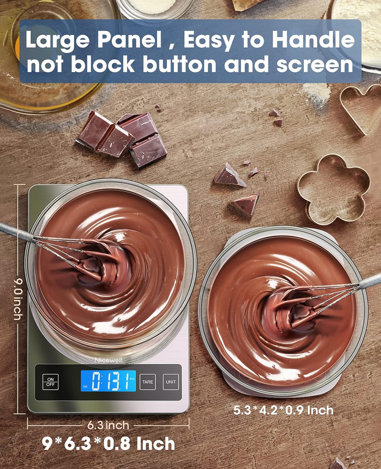 Food Scale, 22lb Digital Kitchen Scale Weight Grams and oz for Cooking Baking, 1g/0.1oz Precise Graduation, Stainless Steel and Tempered Glass (Ash Silver) - QGeeM