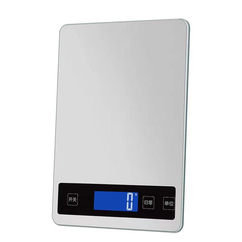 Food Scale, 22lb Digital Kitchen Scale Weight Grams and oz for Cooking Baking, 1g/0.1oz Precise Graduation, Stainless Steel and Tempered Glass (Ash Silver) - QGeeM