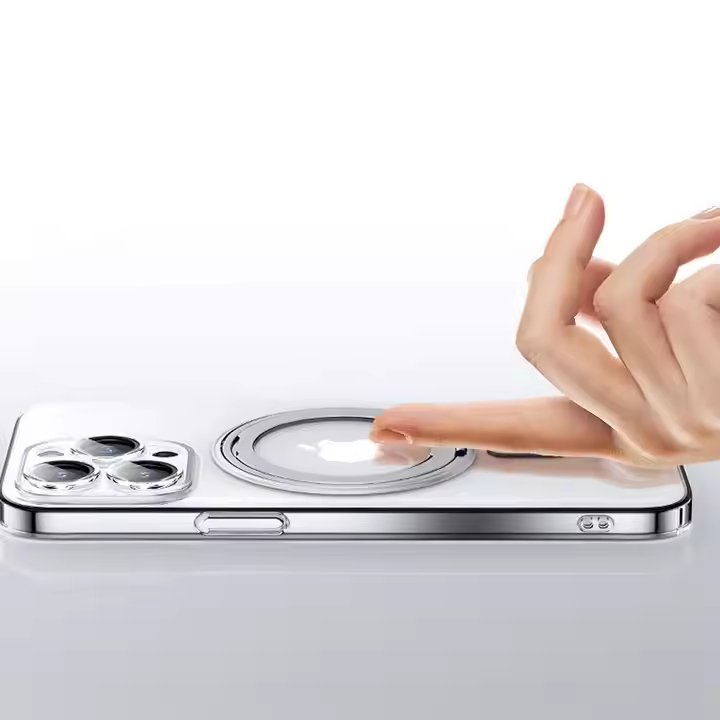For iPhone 15 Pro Max Case with 360° Rotatable Magnetic Ring Stand [Compatible MagSafe] [Military Grade Protection] Translucent Matte iPhone 15 Pro Max Phone Cases - QGeeM