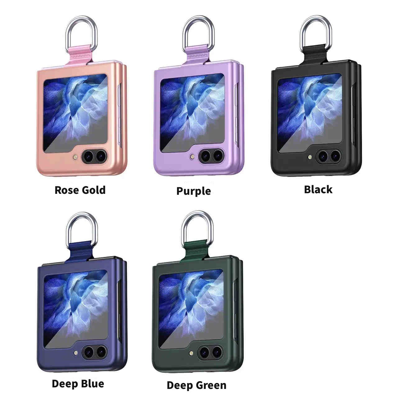 For Samsung Galaxy Z Flip 5/6 Case with Ring Shockproof Protective Cover Flip Z 5 Phone Case - QGeeM