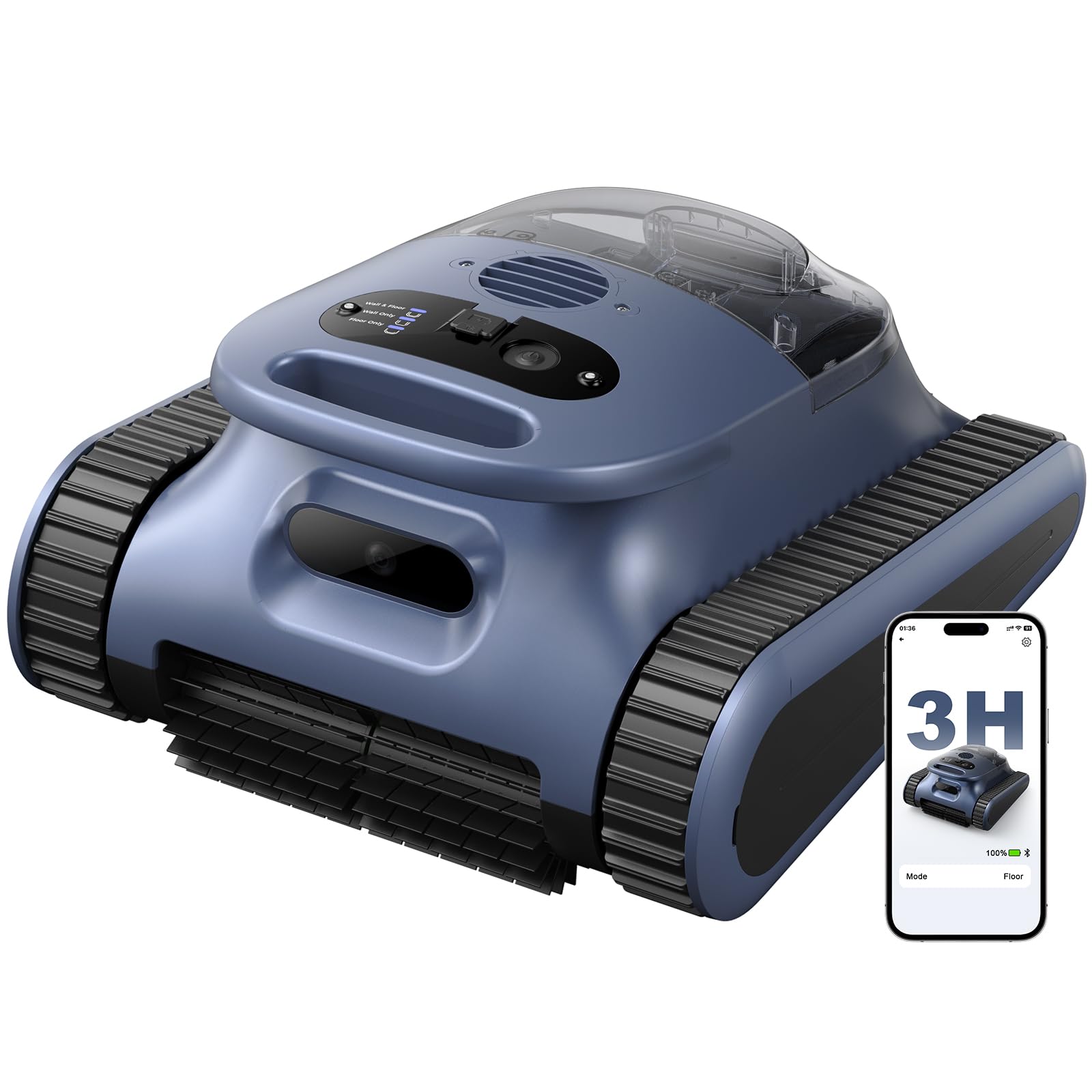 Automatic Robotic Pool Cleaner,3 in 1 Cordless Pool Vacuum for Inground Pools Floor&Wall&Waterline Cleaing up to 2150 SqFt,4800GPH Powerful Suction Robot Cleaner 180Min Battery Life,Track Drive-B0GKMYMJR8