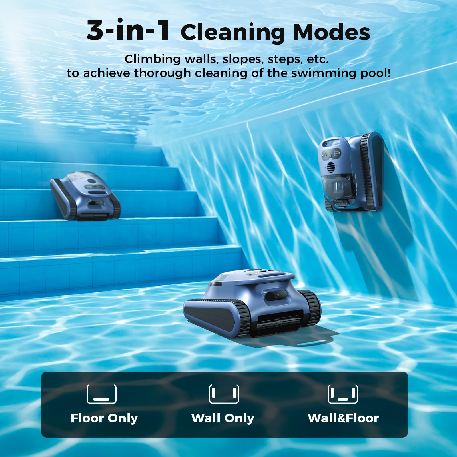 Automatic Robotic Pool Cleaner,3 in 1 Cordless Pool Vacuum for Inground Pools Floor&Wall&Waterline Cleaing up to 2150 SqFt,4800GPH Powerful Suction Robot Cleaner 180Min Battery Life,Track Drive-B0GKMYMJR8