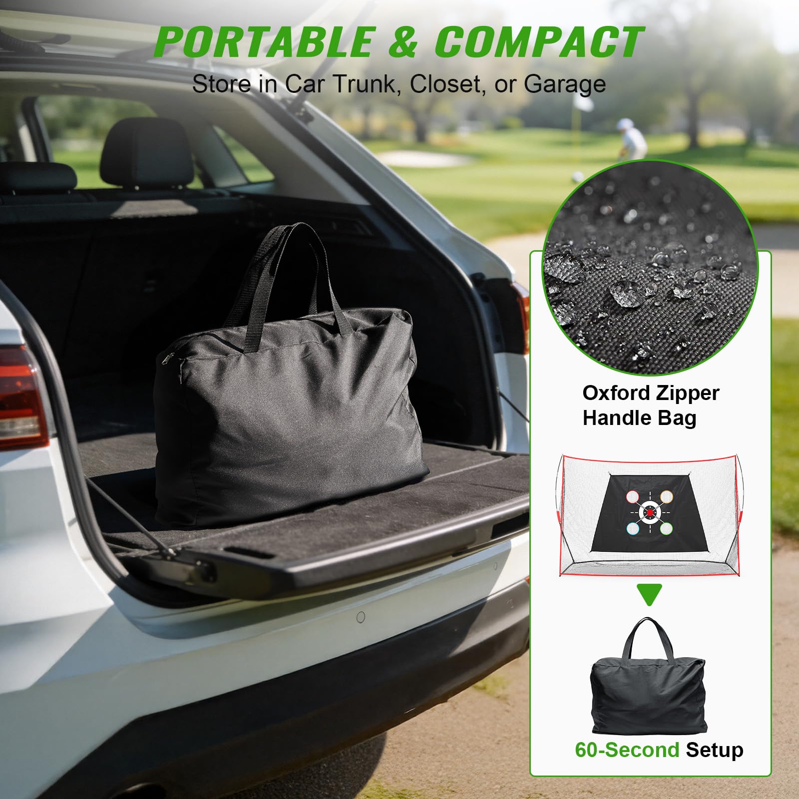 Golf Hitting Net 10x7FT with Mat & Target - Professional Training Net for Backyard Driving, Chipping, Swing Practice Indoor and Outdoor - Gift for Men, Dad, Golfer