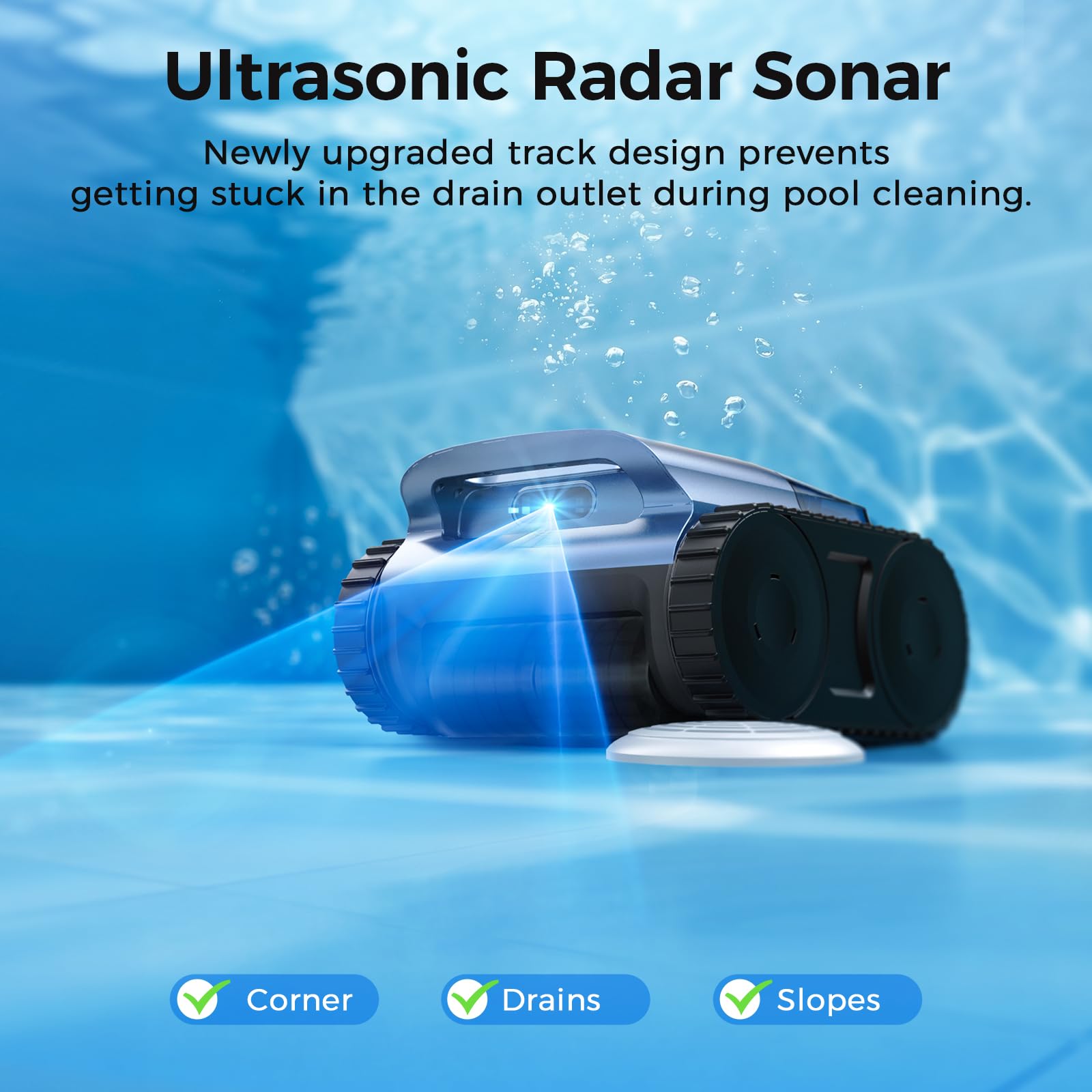 Robotic Pool Cleaner,Cordless Pool Vacuum for Inground Pools,Automatic Pool Cleaner Robot for Pool Floors,Drain Cleaning,Walls,Waterline,2150 Sq.ft,180min Runtime,3H Fast Charging Robot for Spa Pool-B0GKQB5J6C
