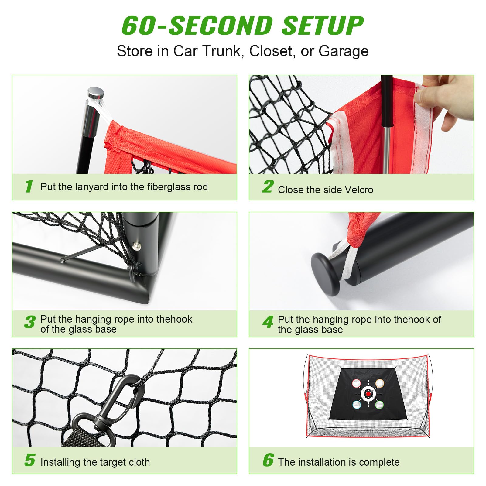 Golf Hitting Net 10x7FT with Mat & Target - Professional Training Net for Backyard Driving, Chipping, Swing Practice Indoor and Outdoor - Gift for Men, Dad, Golfer