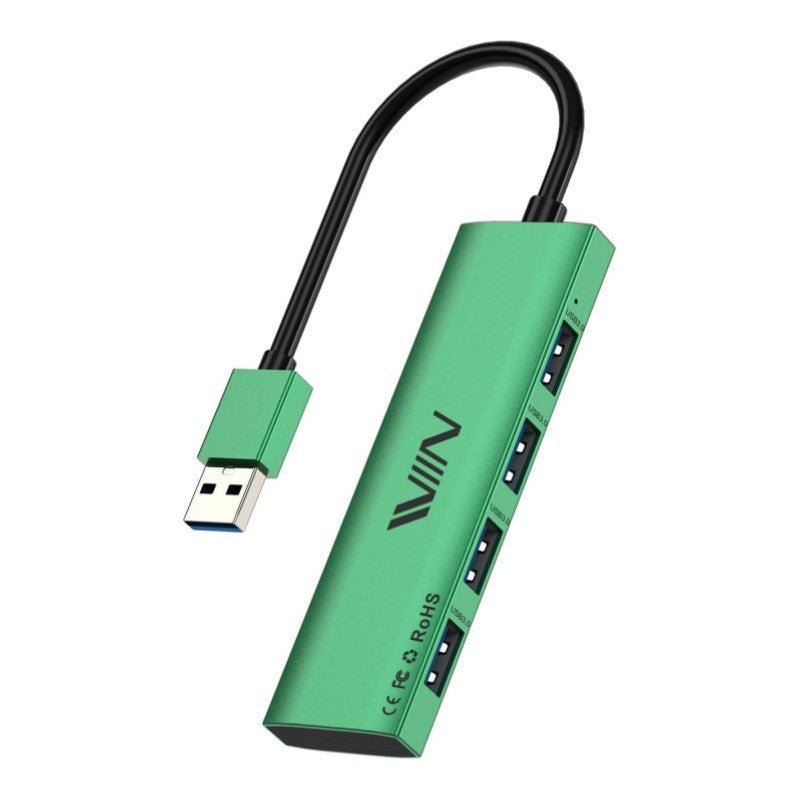 IVIIN USB 3.0 Hub, 4 Port USB Hub Splitter, USB A Expander Portable USB Adapter Multiport Data Hub - QGeeM