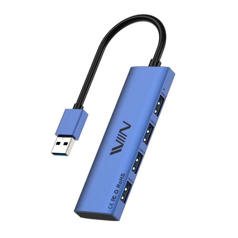 IVIIN USB 3.0 Hub, 4 Port USB Hub Splitter, USB A Expander Portable USB Adapter Multiport Data Hub - QGeeM