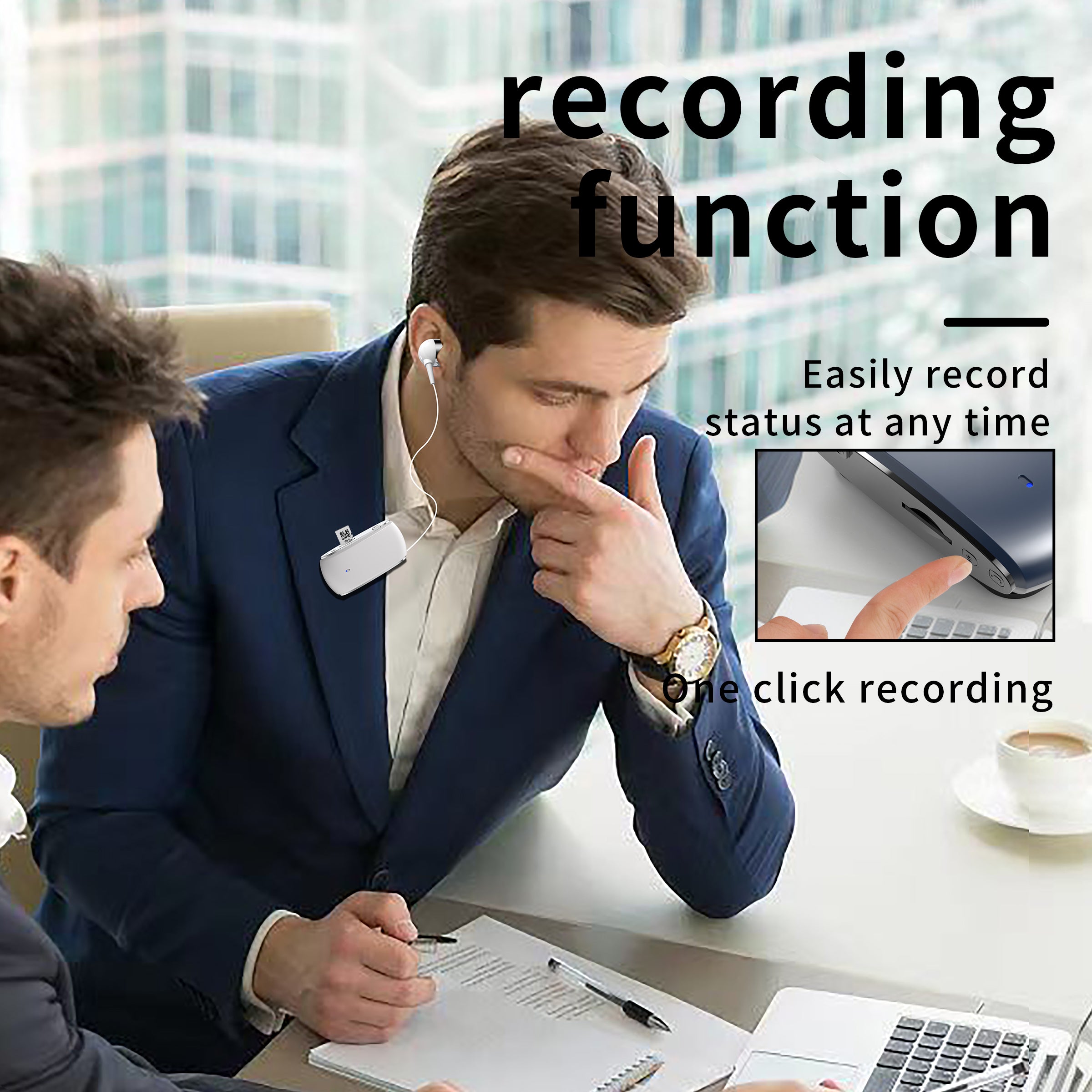 K68 Card Business Collar Clip Type Single Ear Bluetooth Earphones