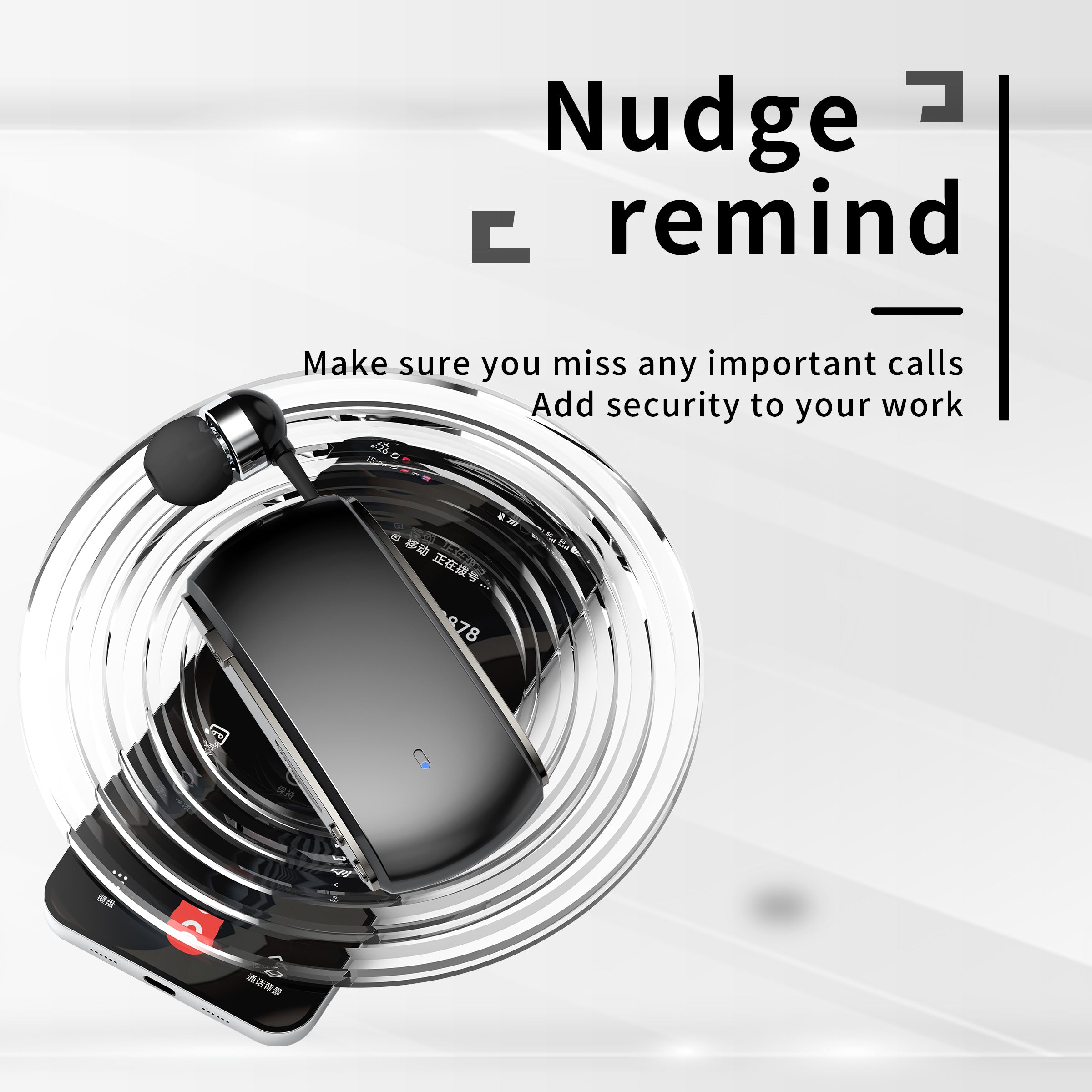 K68 Card Business Collar Clip Type Single Ear Bluetooth Earphones