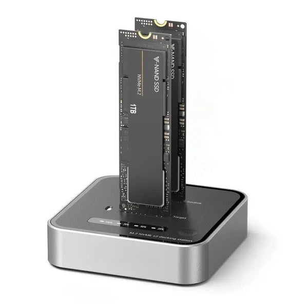 Station De Clonage SSD NVMe Double Baie M.2 - USB 3.2 Gen 2, Clonage Hors Ligne, Supports Jusqu'à 8 To, Refroidissement Ventilé