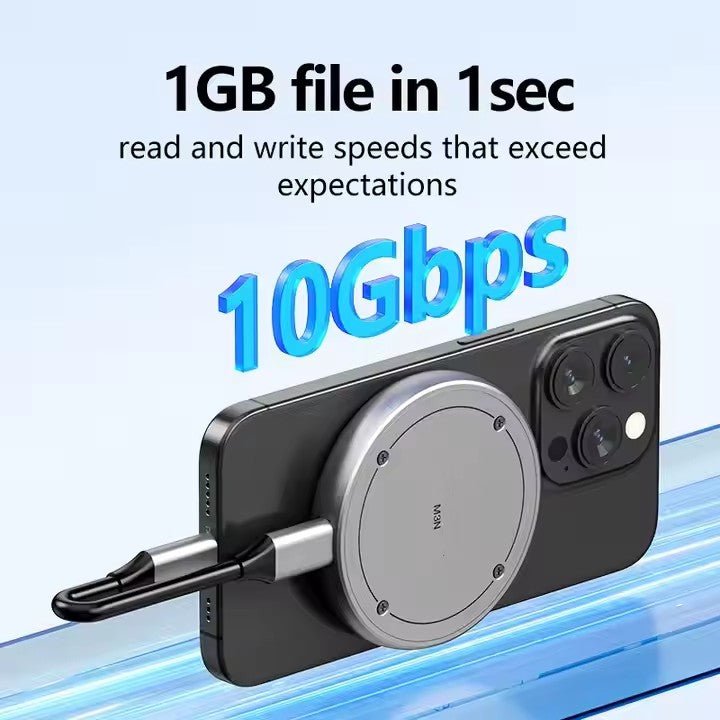 Magnetic 2230/2242 M.2 NVMe SSD Enclosure, 10Gbps USB 3.1 Type - C External SSD Case, Aluminum Portable Enclosure for NVMe M.2 2230/2242 SSD, Compatible with Windows/Mac/Linux/Android - QGeeM