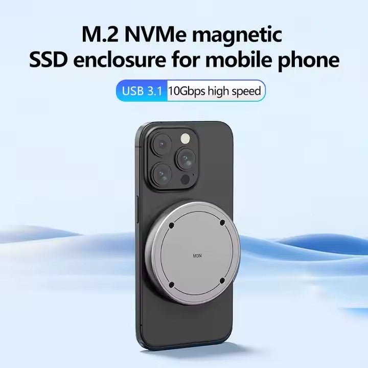 Magnetic 2230/2242 M.2 NVMe SSD Enclosure, 10Gbps USB 3.1 Type - C External SSD Case, Aluminum Portable Enclosure for NVMe M.2 2230/2242 SSD, Compatible with Windows/Mac/Linux/Android - QGeeM