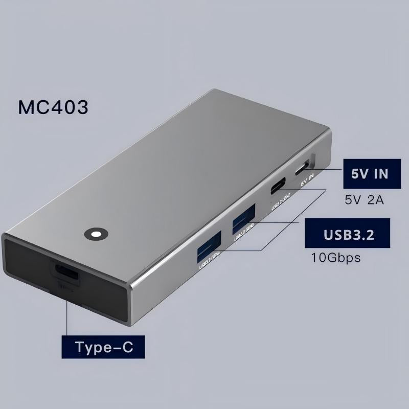 5 in 1 USB C Hub with M.2 NVMe/SATA SSD Enclosure 8TB, 4K@60Hz HDMI, USB 3.2 Type-C 10Gb USB-A 10Gbps and PD100W Charging Docking Stationps,MC501(MC403)