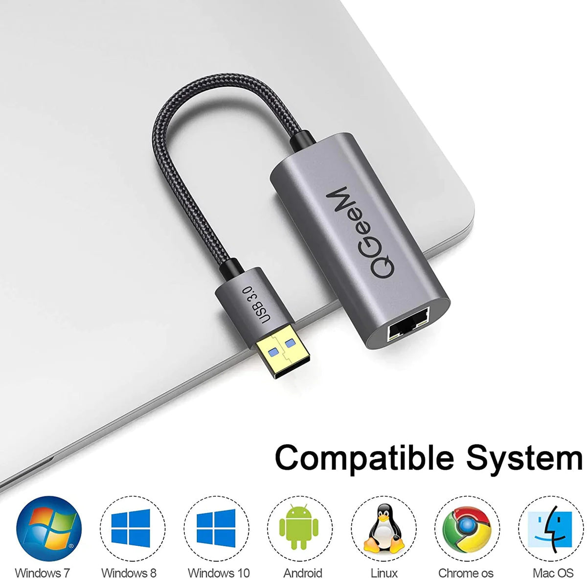 QGeeM USB 3.0 to Gigabit Ethernet Adapter 1 Gbps