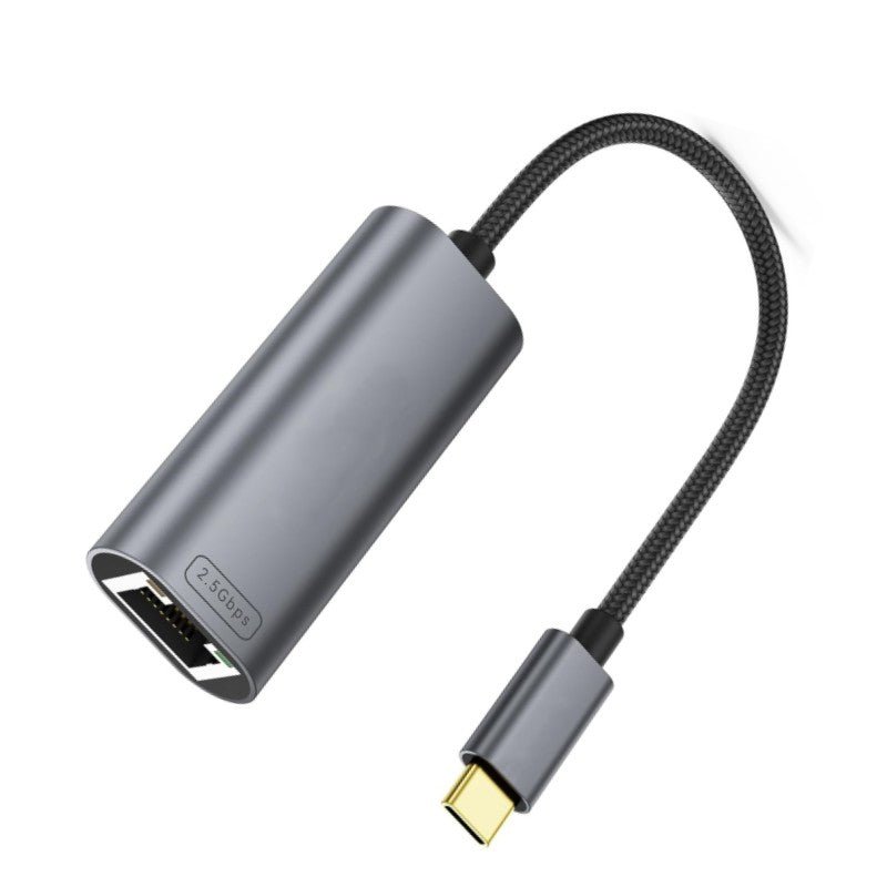 QGeeM USB C to Ethernet 2.5 Gbps Adapter, USB C to RJ45 Network Converter (Thunderbolt 4/3 Compatible),USB - C to 2.5 Gigabit LAN Ethernet Compatible for MacBook iPhone 15 Pro max,XPS, Surface - Gray - QGeeM