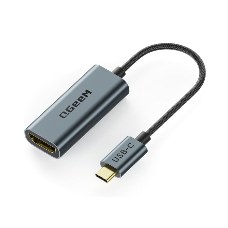 QGeeM USB C to HDMI Adapter 4K@60Hz,Thunderbolt 3/4 to HDMI Adapter,HDMI to USB C Converter Compatible for MacBook Pro/Air,iPhone16/15 Pro Max Plus,iPad Mini Air,Dell XPS,Galaxy S24Ultra,iMac and More - QGeeM