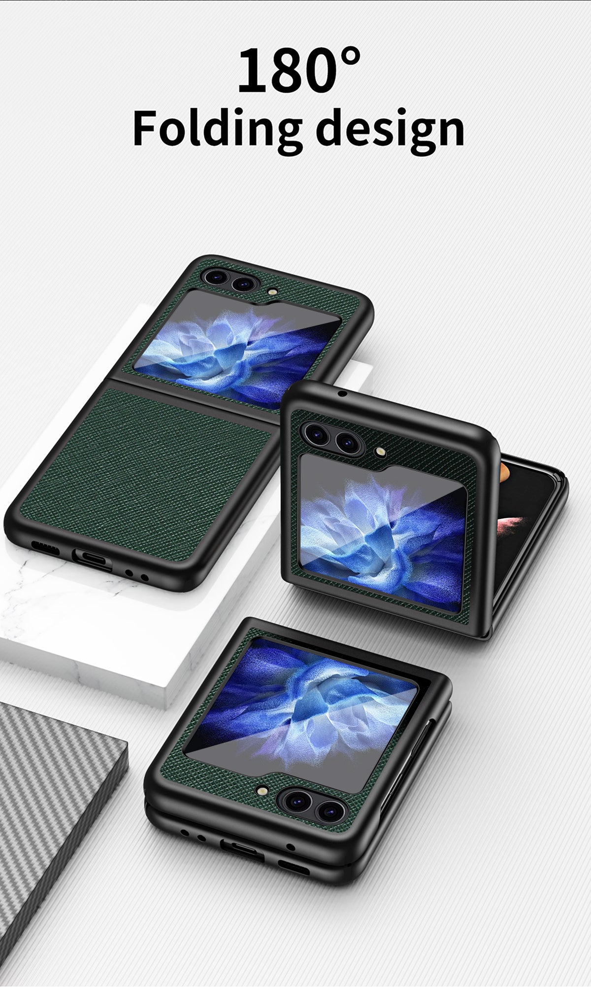 Suitable for Samsung ZFlip 5/6 foldable screen phone case with cross pattern - QGeeM