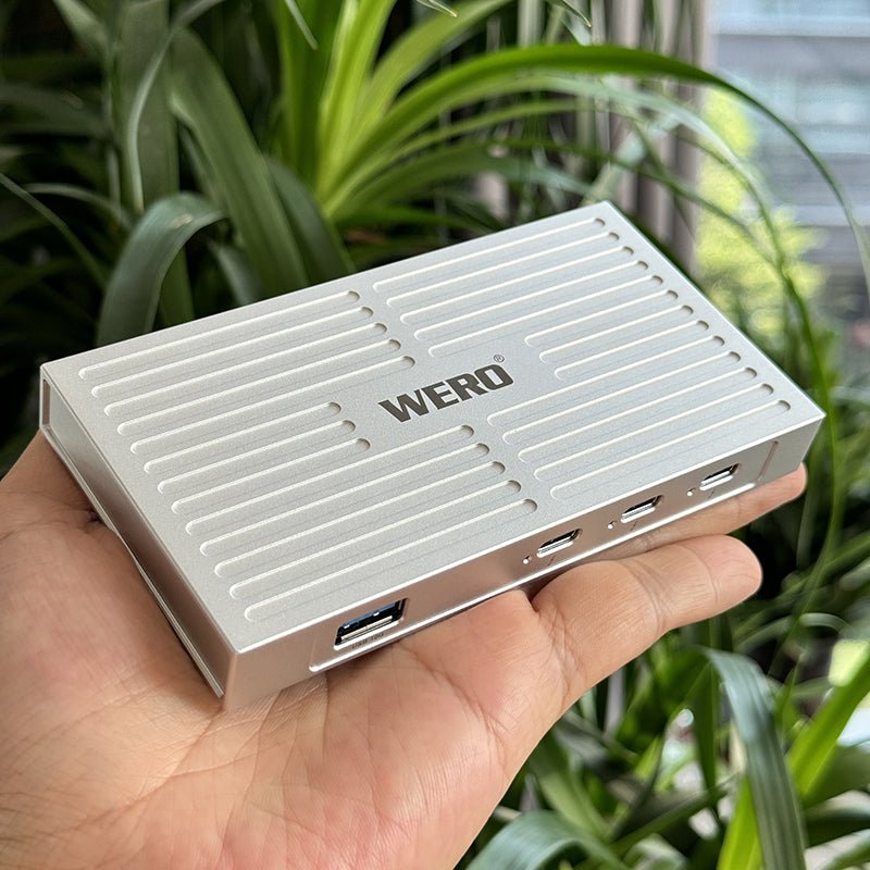 Thunderbolt 4 HUB 4× Thunderbolt 4 Ports (40Gbps) , USB - A 10Gbps, 8K/4K Display Compatible for Macs/Windows - QGeeM