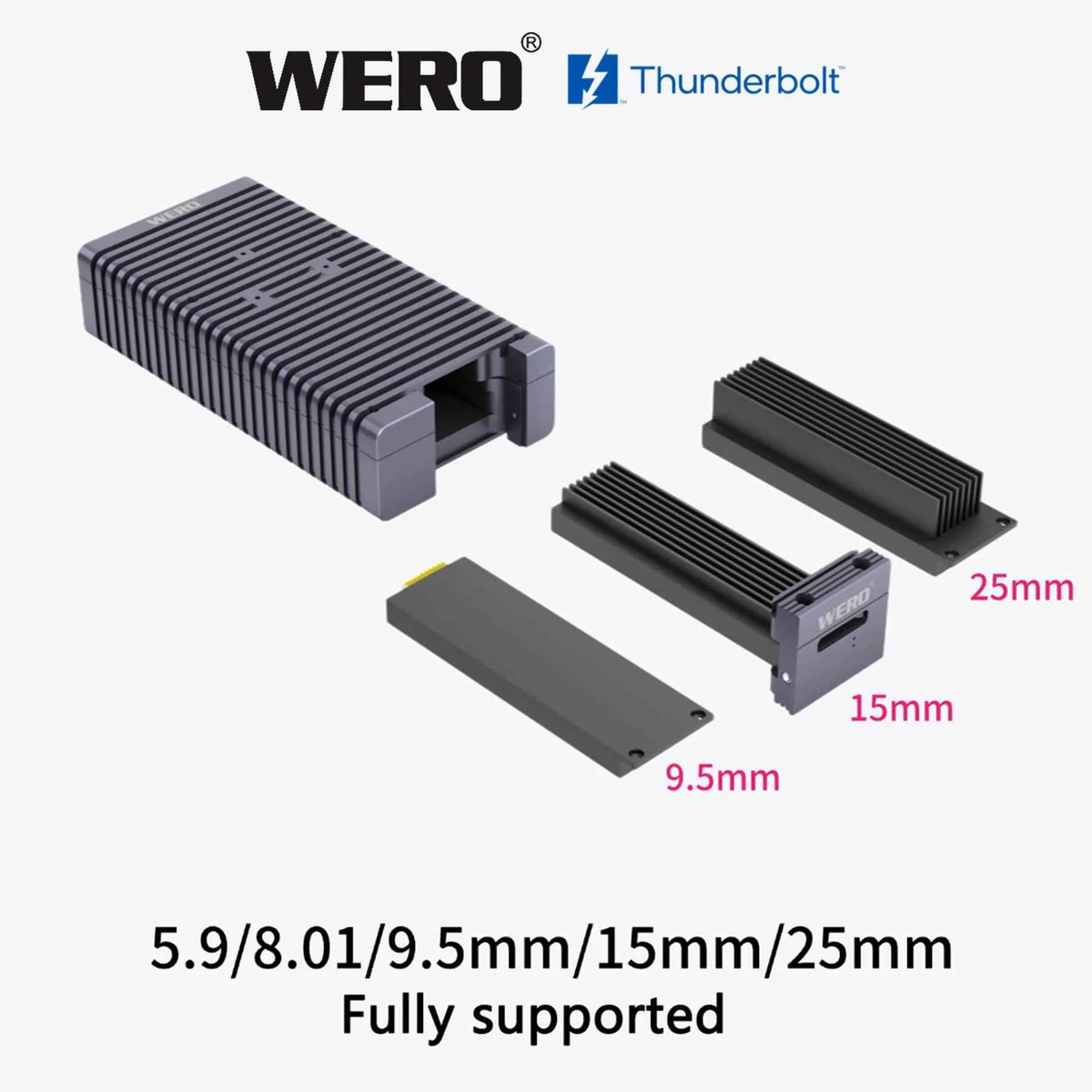WERO Thunderbolt 5 80Gbps Dual-Mode e1.s SSD  Enclosure(1xE1.s-V80)