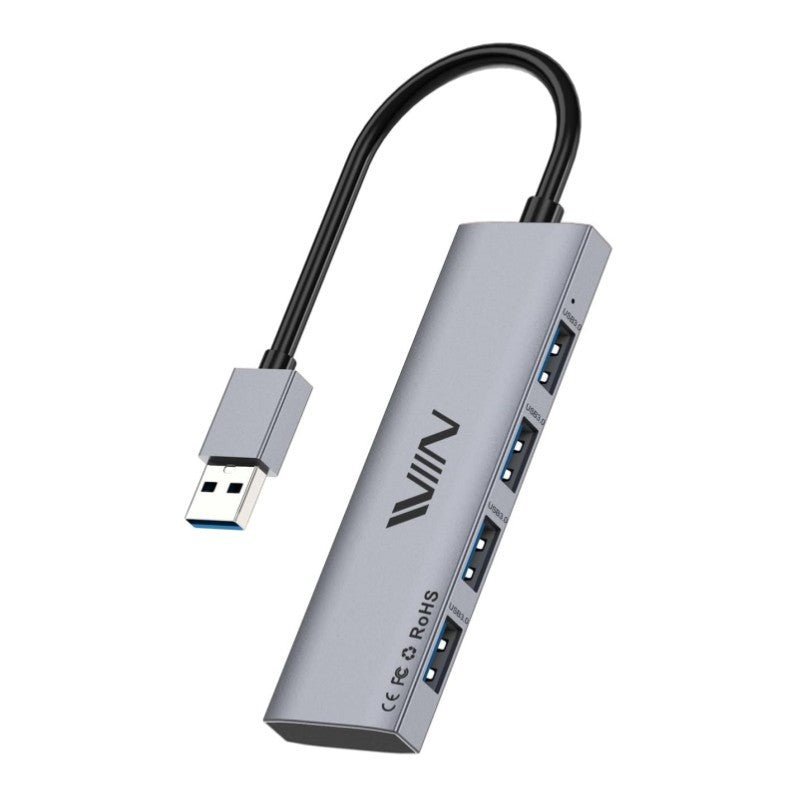 USB 3.0 Hub, 4 Port USB Hub Splitter, USB A Expander Portable USB Adapter Multiport Data Hub for Laptop, iMac Pro, MacBook Air, Mac Mini/Pro, Surface Pro, USB Flash Drives, and Mobile HDD - QGeeM