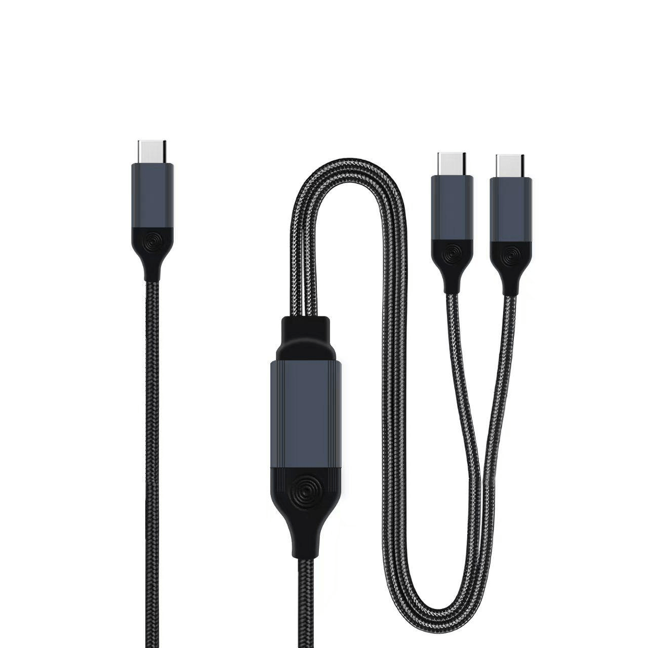 USB - C Cable,&nbsp; 2 - in - 1 USB C to USB C Cable 140W Max, Fast Charging for iPhone15 Series/16 Series, MacBook Pro, iPad Pro, Galaxy S23/S22 Braided - QGeeM