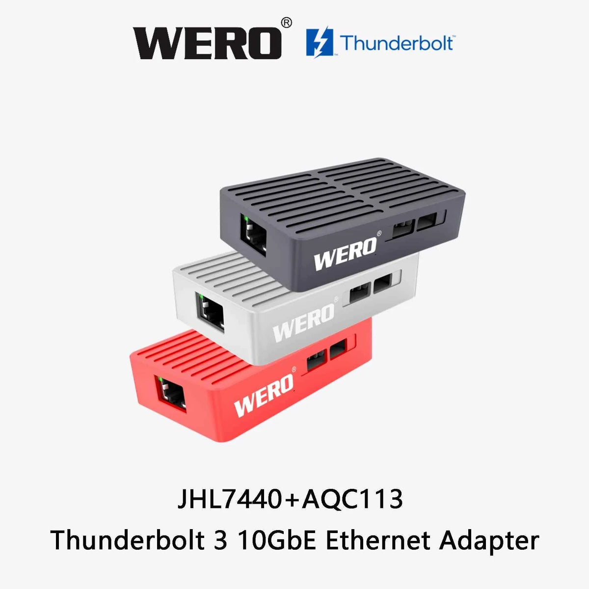 WERO Thunderbolt 10G Network Card Compatible with 3/4/5 10G Ethernet RJ45 Electrical Port Adapter Converter(TBT3-10GbE)