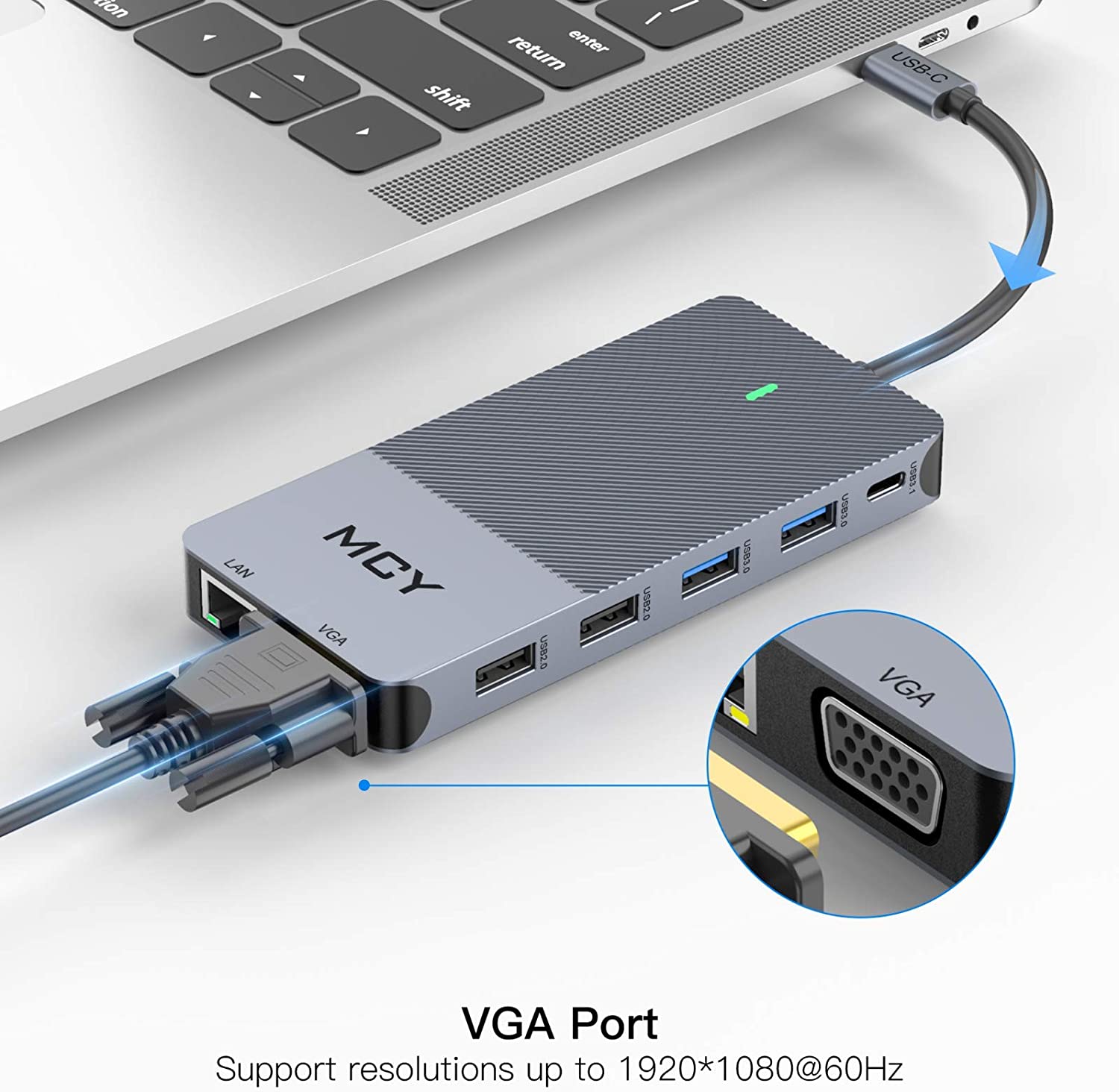 MCY 12-in-1 USB C Docking Station with VGA - QGeeM